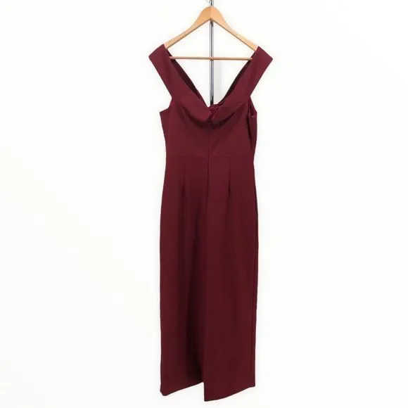 NBD x Revolve Maroon Off Shoulder Corah Gown - Picture 9 of 15